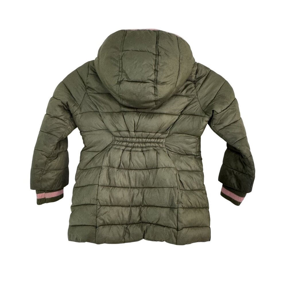 Michael Michael Kors Girls Olive Green & Pink Hoodie Puffer Jacket Size 3T - Picture 4 of 6